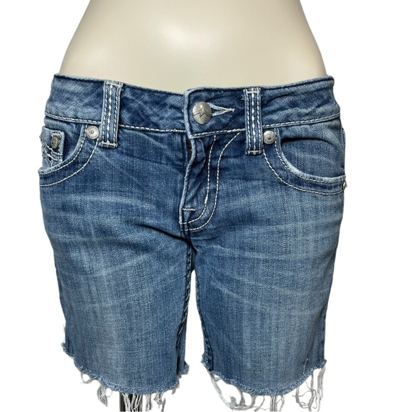 Miss me DIY jean cut off shorts upcycled cut offs raw hem 27 - Picture 2 of 7